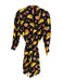 Printfresh Size L/XL Pink, Yellow, Black Cotton Long Sleeve Tacos Wrap Sash Robe Pink, Yellow, Black / L/XL