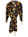 Printfresh Size L/XL Pink, Yellow, Black Cotton Long Sleeve Tacos Wrap Sash Robe Pink, Yellow, Black / L/XL