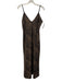 Zara Size L Brown & Black Polyester Spaghetti Strap Animal Print V Neck Dress Brown & Black / L