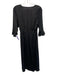 Scotch & Soda Size S Black Polyester 1/2 Bell Sleeve Buttons V Neck Midi Dress Black / S