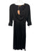 Scotch & Soda Size S Black Polyester 1/2 Bell Sleeve Buttons V Neck Midi Dress Black / S