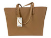 Quince Light Brown Pebble Leather Top Handles Open Top Tote Bag Light Brown / M/L