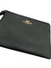 Coach Black Leather Zip Close Logo Wristlet Wallets Black