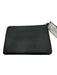 Coach Black Leather Zip Close Logo Wristlet Wallets Black