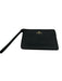 Coach Black Leather Zip Close Logo Wristlet Wallets Black