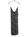 Zara Size Large Black & Gray Spaghetti Strap Animal Stripe Mesh Midi Dress Black & Gray / Large