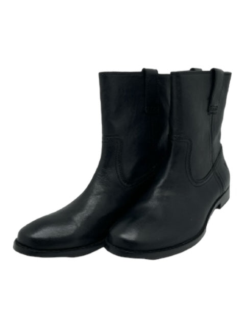 Frye Shoe Size 8.5 Black Leather Almond Toe Block Heel Booties Black / 8.5