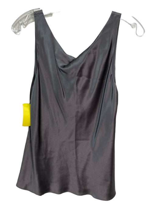 Lafayette 148 Size 8 Grey Silk Shiny Tank Solid Top Grey / 8