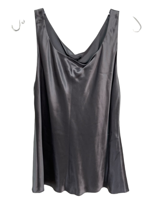 Lafayette 148 Size 8 Grey Silk Shiny Tank Solid Top Grey / 8