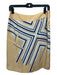 Escada Sport Size 36 Beige & Blue Silk Abstract Stripes Side Zip Skirt Beige & Blue / 36