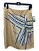 Escada Sport Size 36 Beige & Blue Silk Abstract Stripes Side Zip Skirt Beige & Blue / 36