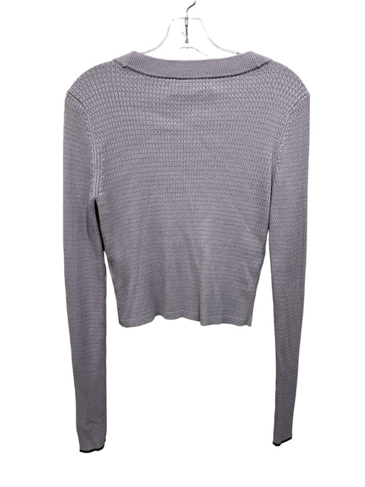 Proenza Schouler White Label Size M Lilac Silk & Cotton Button Front Sweater Lilac / M