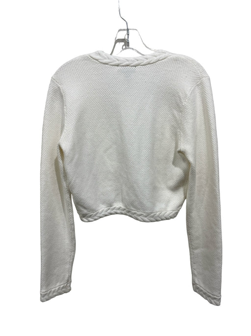Aqua Size M Cream Viscose & Polyester Open Front Braided detail Sweater Cream / M