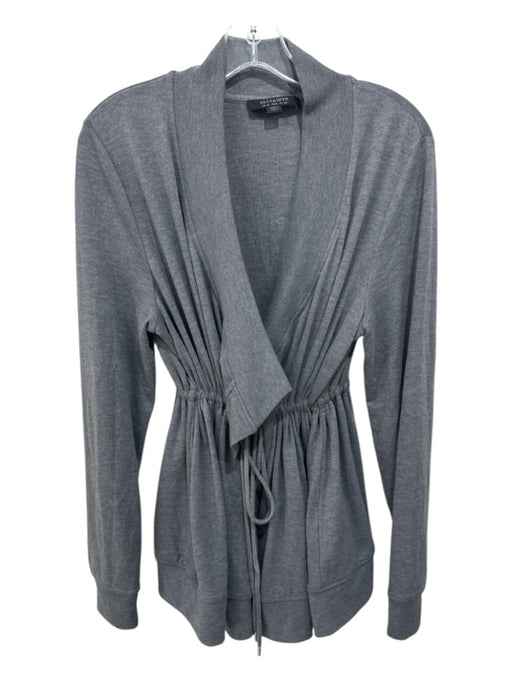All Saints Size 6 Gray Polyester Blend Ribbed Trim Drawstring Waist Sweater Gray / 6