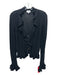 LPA Size L Black Cotton Blend Open Knit Button Up Ruffle Detail Sweater Black / L
