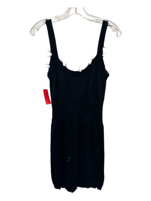 SER.O.YA Size M Black Rib Knit Sleeveless distressed ribbed waist Dress Black / M