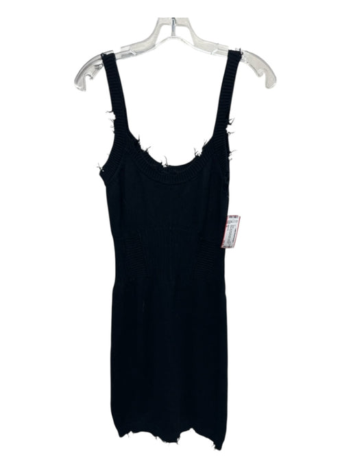 SER.O.YA Size M Black Rib Knit Sleeveless distressed ribbed waist Dress Black / M