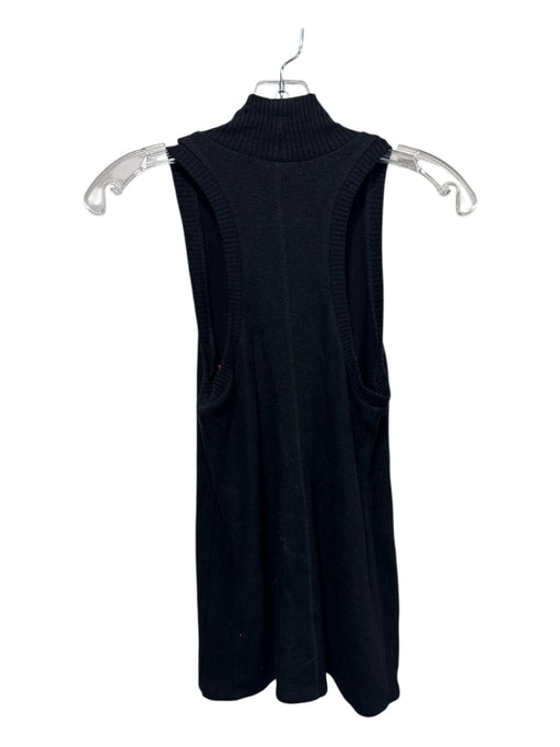 Beautiful People Size M Black Tencel Sleeveless Ribbed Neck Mock Neck Top Black / M