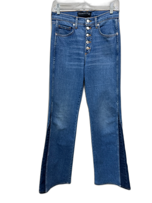 Veronica Beard Jeans Size 27/4 Medium Wash Cotton Denim High Rise Wide Leg Jeans Medium Wash / 27/4
