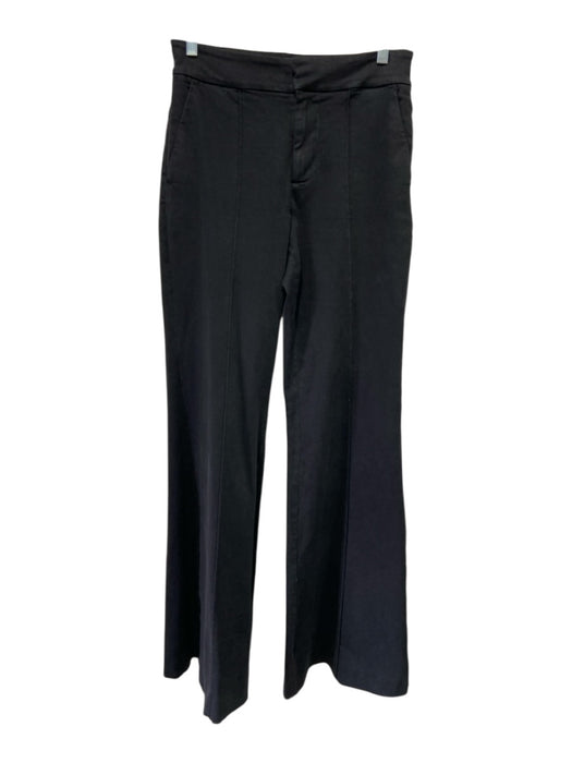 Alice + Olivia Jeans Size 27 Black Cotton Denim High Rise Wide Leg Pintuck Jeans Black / 27
