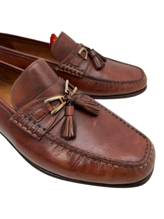 Santoni Shoe Size 10 Brown Leather Solid loafer Men's Shoes Brown / 10