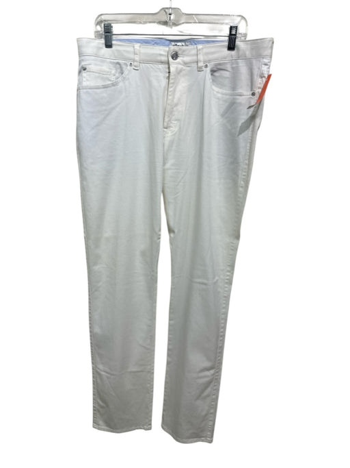 Peter Millar Size 35 White Cotton Solid Zip Fly Men's Pants White / 35