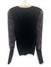 Veronica Beard Size M Black, Blue & Brown Wool Blend Textured Knit Paisley Top Black, Blue & Brown / M