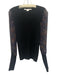 Veronica Beard Size M Black, Blue & Brown Wool Blend Textured Knit Paisley Top Black, Blue & Brown / M