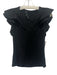 Veronica Beard Jeans Size S Black Pima Cotton Blend Ribbed Knit V Neck Top Black / S