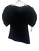 Zara Size S Black Polyester Boat Neck Split Sleeve Asymmetric Hem Back Zip Top Black / S