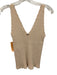 Twinset Size M Sand Beige Viscose Blend Ribbed Knit Sleeveless Wavy Edge Top Sand Beige / M