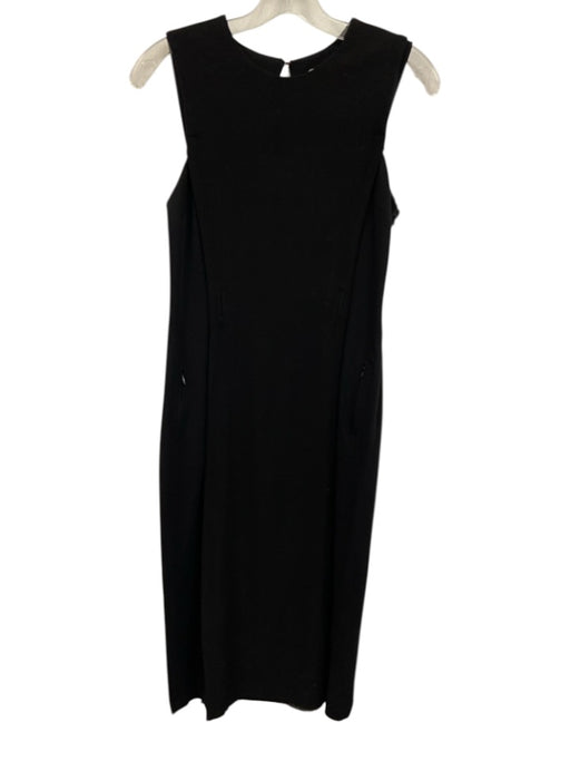 A.L.C. Size 4 Black Viscose Blend Sleeveless Fabric Block Zip Pockets Dress Black / 4