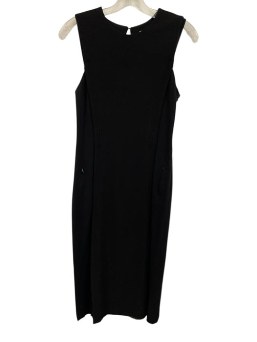 A.L.C. Size 4 Black Viscose Blend Sleeveless Fabric Block Zip Pockets Dress Black / 4