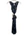 Halston Heritage Size 6 Navy Blue, Beige & Black Polyester Sleeveless Dress Navy Blue, Beige & Black / 6