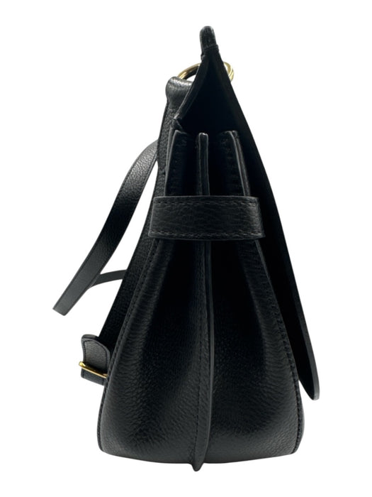 Mulberry Black & Gold Pebble Leather Turnlock Crossbody Strap Bag Black & Gold / S