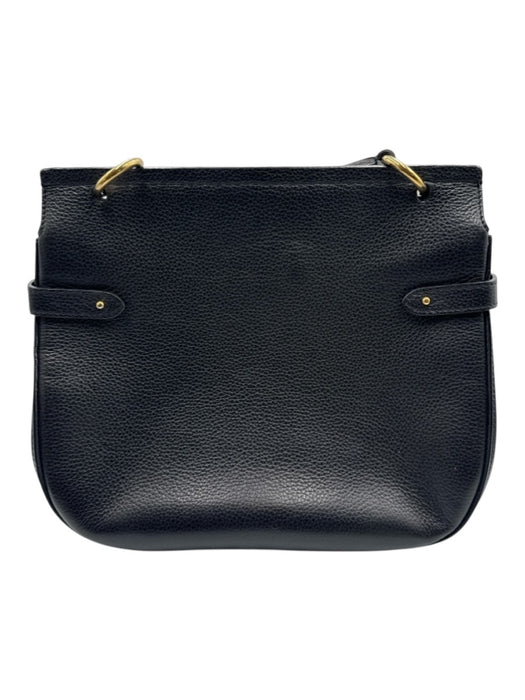 Mulberry Black & Gold Pebble Leather Turnlock Crossbody Strap Bag Black & Gold / S