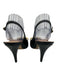Coach Shoe Size 8.5 Black & Brass Leather Pointed Toe Midi Heel Chain Pumps Black & Brass / 8.5