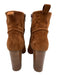 Cosmoparis Shoe Size 39 Brown Suede leather Stacked High Heel Piping Booties Brown / 39