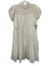 Ulla Johnson Size 4 White Cotton Floral eyelet overlay Ruffle mock neck Dress White / 4