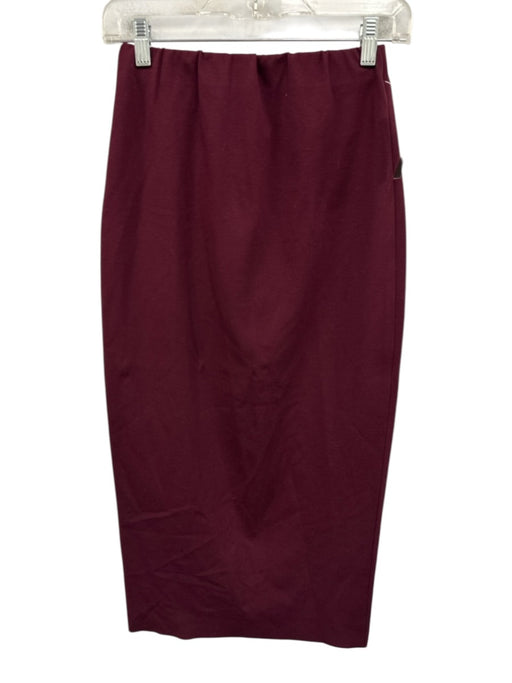 Ann Mashburn Size XS Burgundy Red Viscose Blend Elastic Waist Midi Skirt Burgundy Red / XS