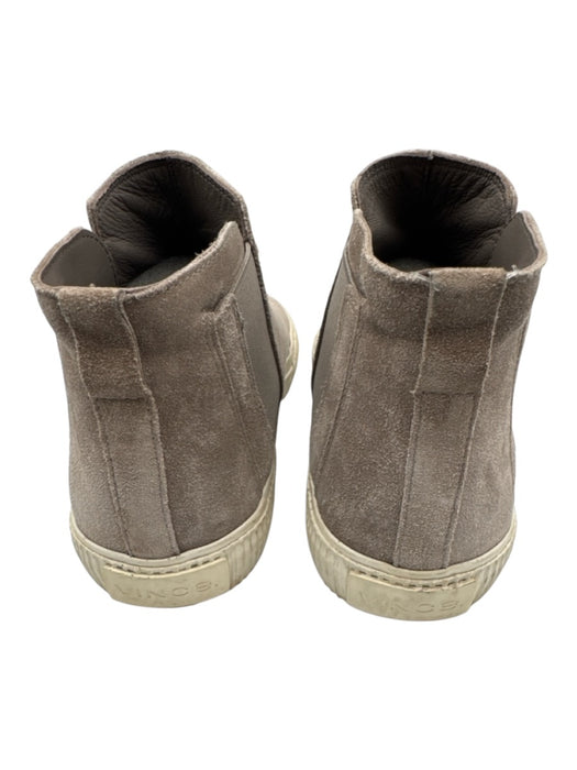 Vince Shoe Size 7 Taupe Gray Leather Suede Round Toe Elastic Sneakers Taupe Gray / 7