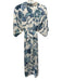 Cara Cara Size XS/S cream, blue, multi Polyester Button Up Floral Print Dress cream, blue, multi / XS/S