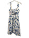 Reformation Size 4 Blue & White Linen Sleeveless Floral Criss Cross Dress Blue & White / 4