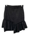 Max Mara Size 6 Black camel wool Asymmetric Ruffle Zip & Hook Above Knee Skirt Black / 6