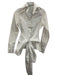 Silvia Tcherassi Size 6 White Silk Tie Waist Wrap Detail Long Sleeve Top White / 6