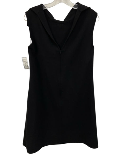 Oscar de la Renta Size 6 Black Wool Blend foldover collar Sleeveless Dress Black / 6