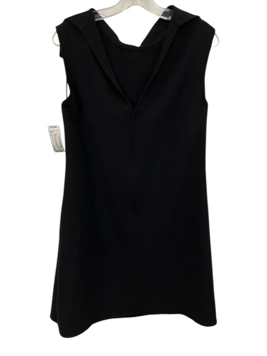 Oscar de la Renta Size 6 Black Wool Blend foldover collar Sleeveless Dress Black / 6