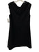 Oscar de la Renta Size 6 Black Wool Blend foldover collar Sleeveless Dress Black / 6