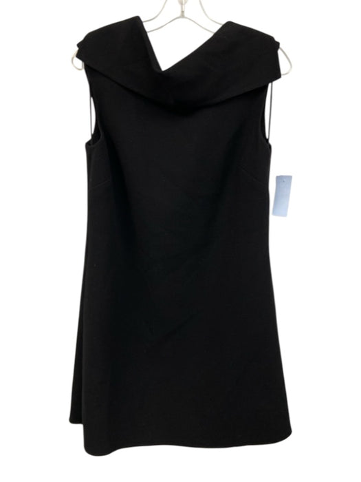 Oscar de la Renta Size 6 Black Wool Blend foldover collar Sleeveless Dress Black / 6
