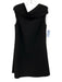 Oscar de la Renta Size 6 Black Wool Blend foldover collar Sleeveless Dress Black / 6